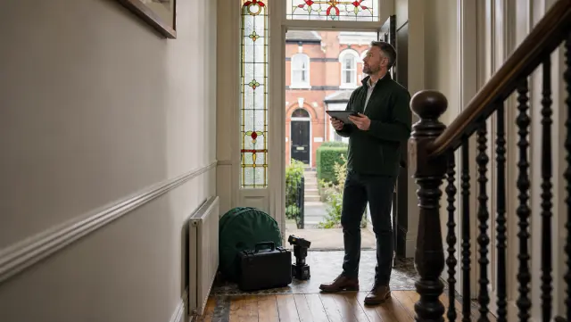 Energy consultant reviewing a property assessment enquiry