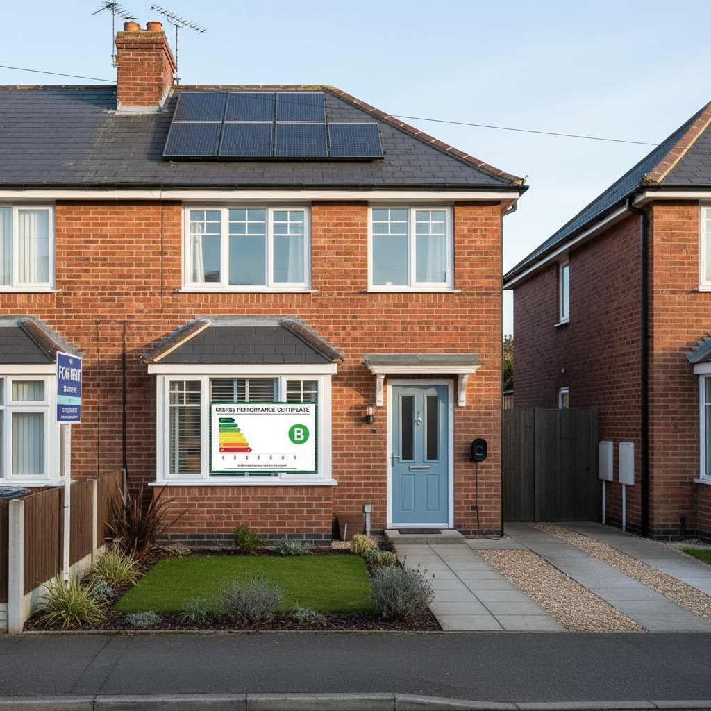 UK rental property after landlord EPC upgrade improvements, typical terraced house