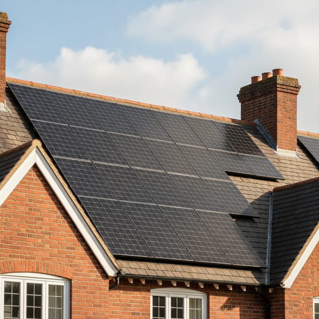 Solar PV panels on UK home