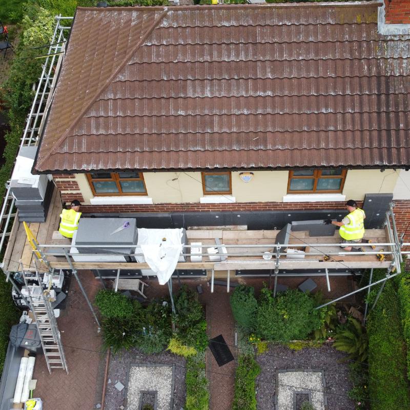 external wall insulation process